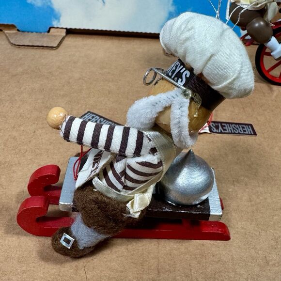 Kurt Adler Hershey's Chocolate Christmas Ornaments 90s Set Of 3 Wooden - Picture 5 of 16